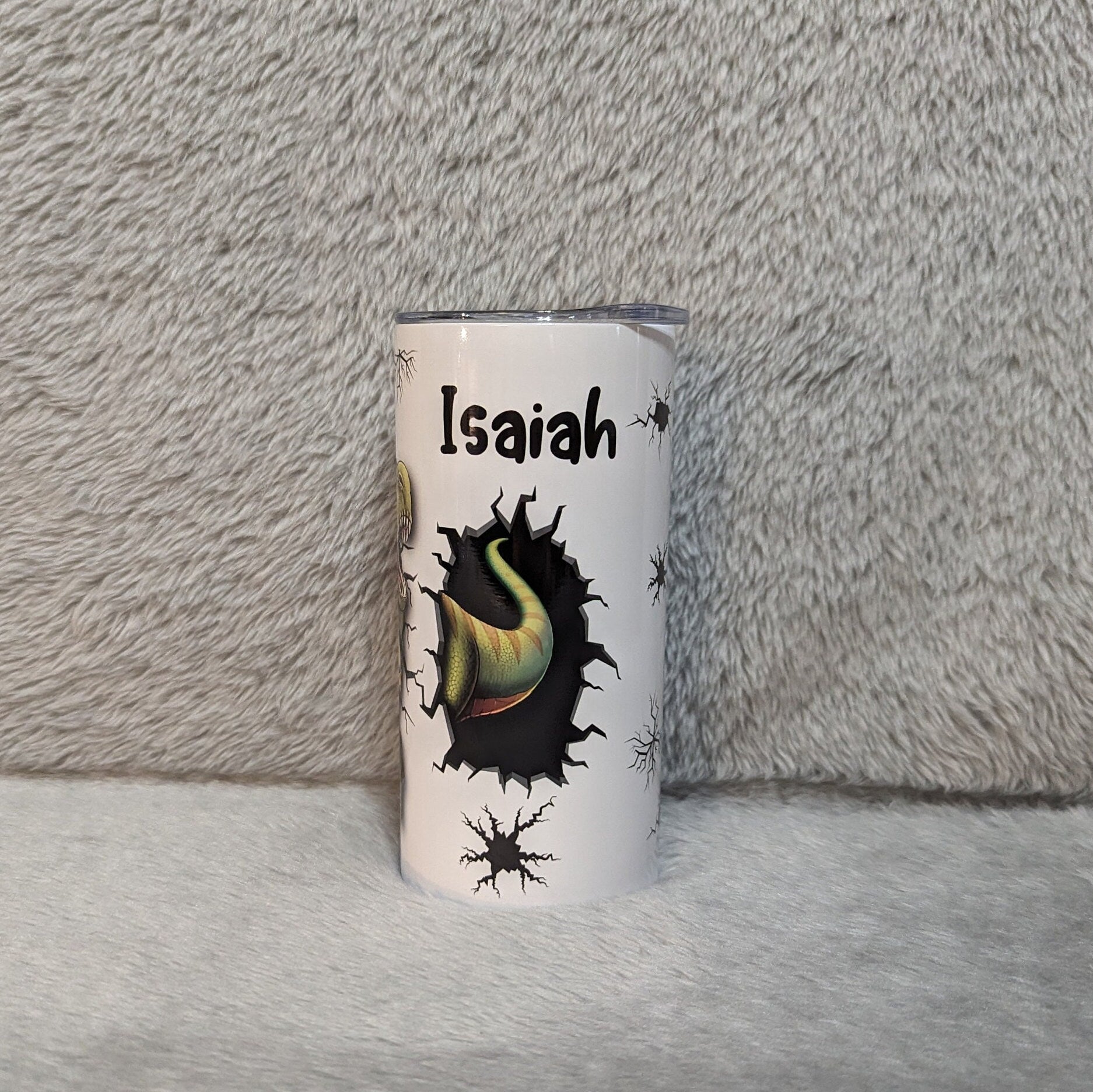 Kids Dinosaur Tumbler 15oz With Reusable Straw, Can Be Personalized