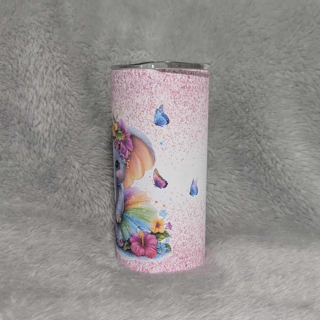Kids Elephant Tumbler 15oz With Reusable Straw, Can Be Personalized