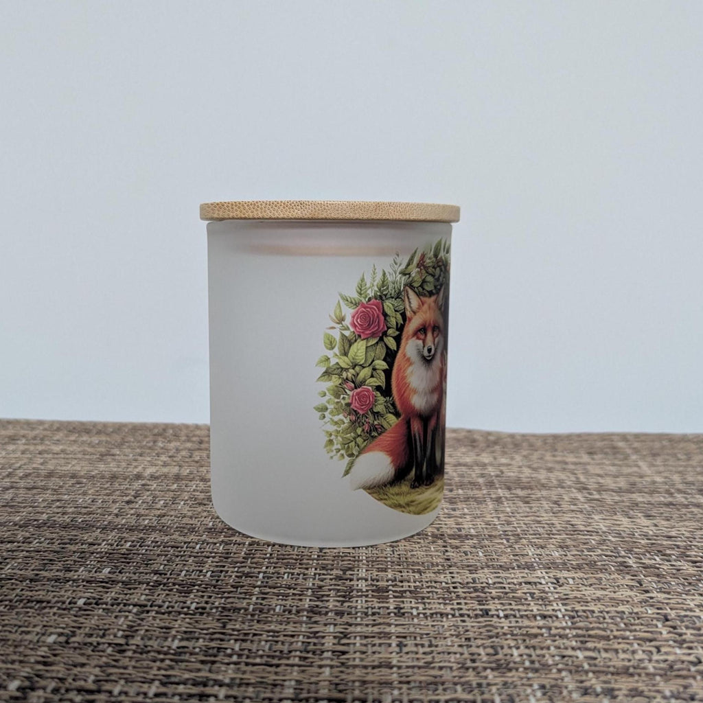 Pretty Floral Fox Candle Holder With A Battery Operated Flickering Tea Light