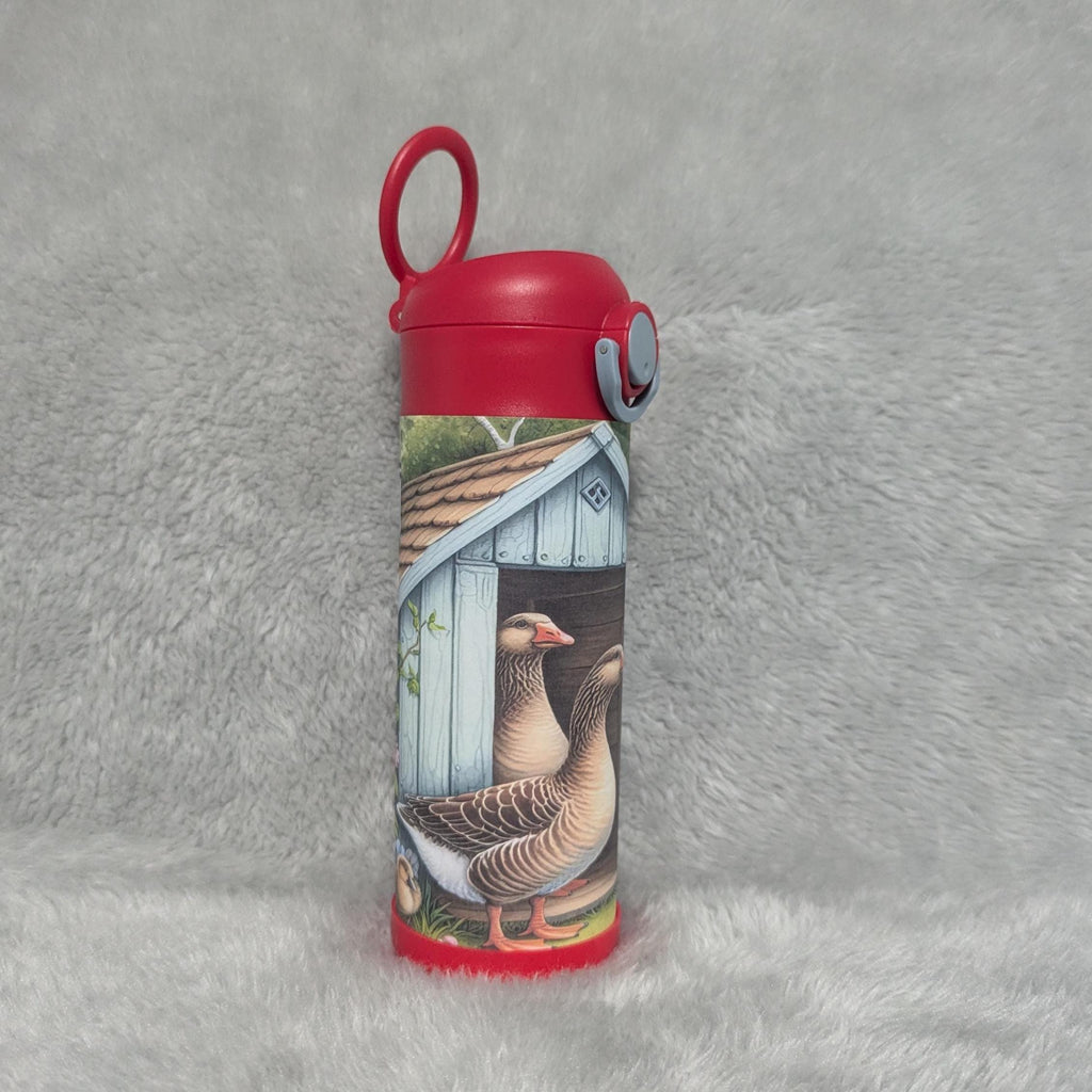Kids Goose Water Bottle 12oz With Reusable Straw Can Be Personalized