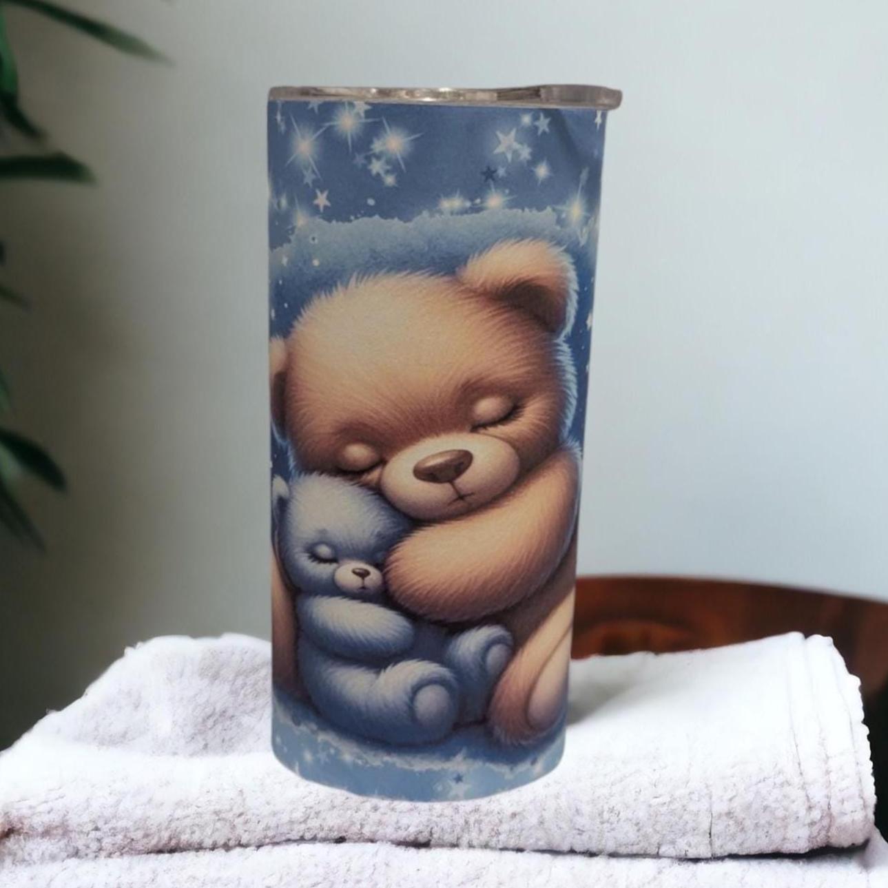 Sleeping Teddy Bear 15oz Tumbler Can Be Personalized