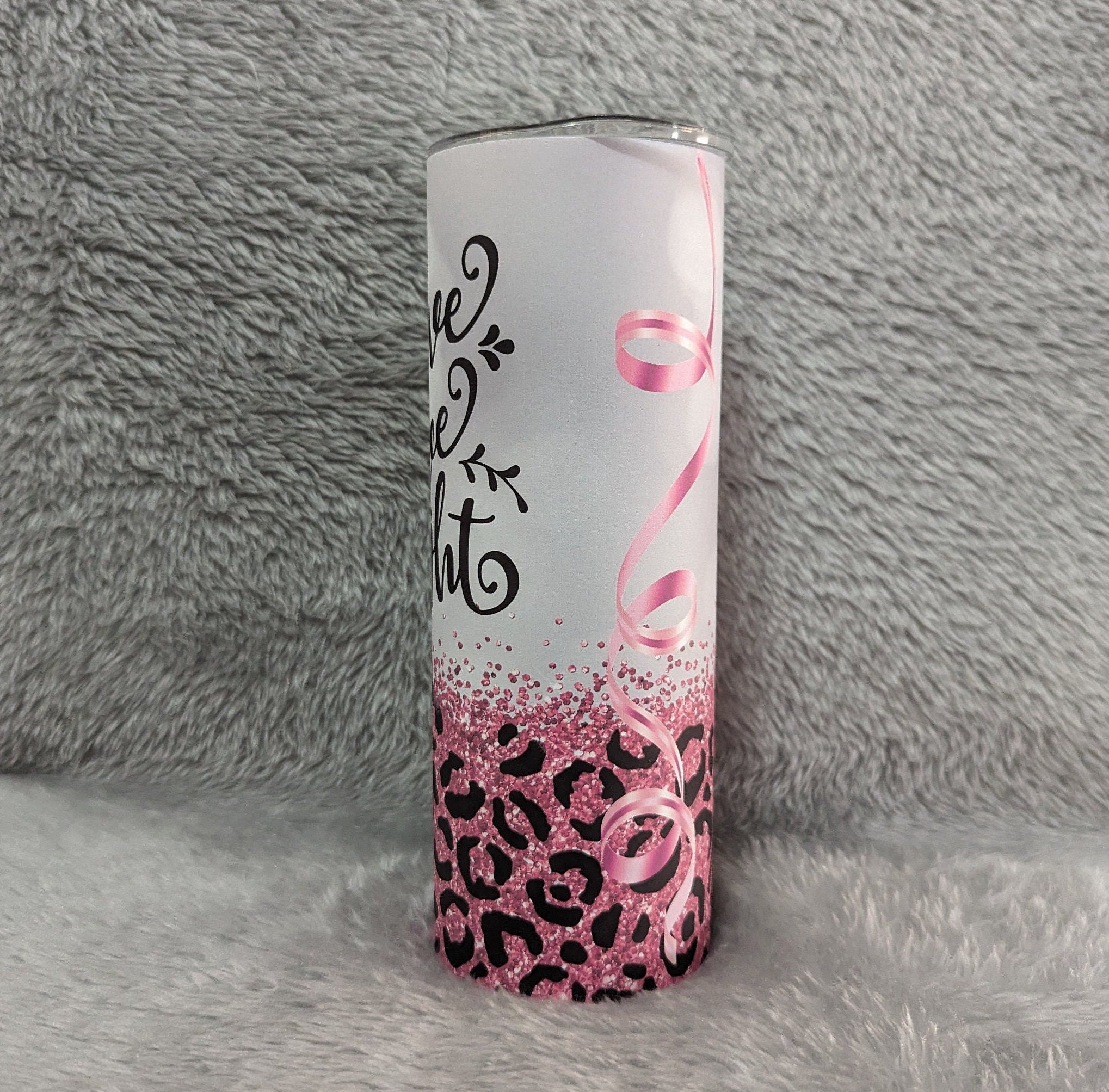 Live Love Fight Cancer Survivor Tumbler 20oz With Reusable Straw