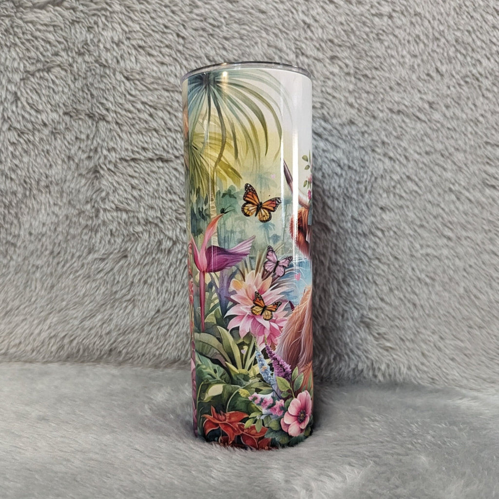 Highland Cow Tumbler 20oz With Reusable Straw, Can Be Personalized