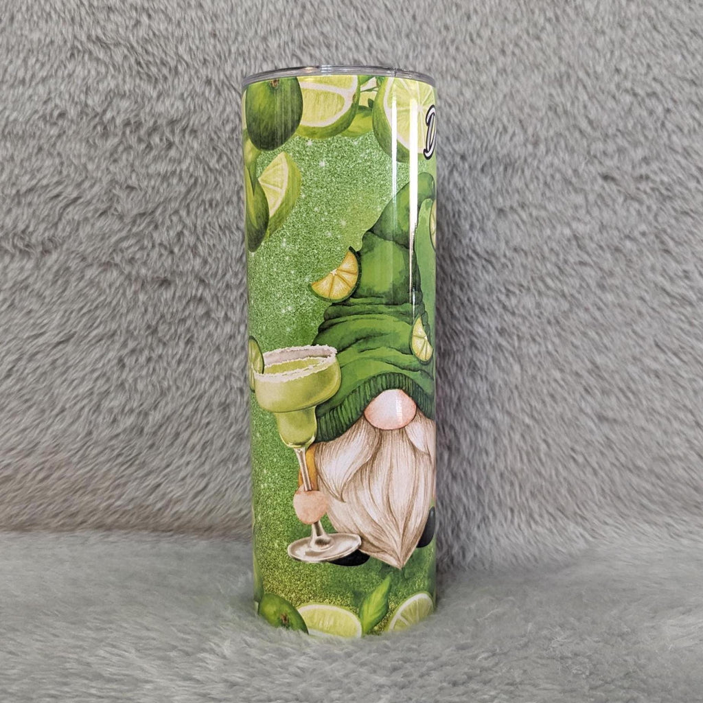 Margarita Gnome Tumbler 20oz With Reusable Straw, Can Be Personalized