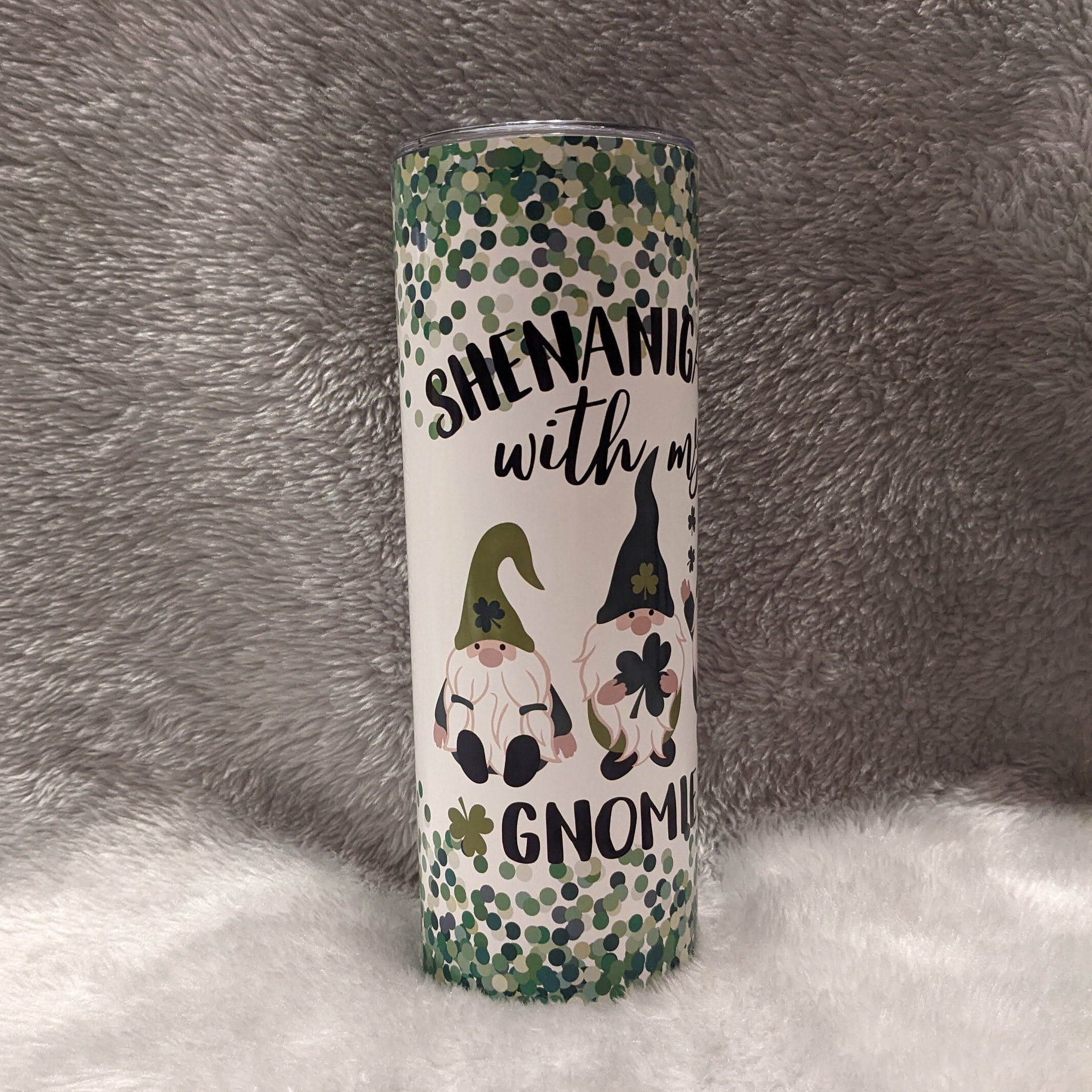 Shenanigans With My Gnomies Gnome Tumbler 20oz With Reusable Straw, Can Be Personalized