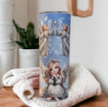 Christmas Angel Tumbler 20oz With Reusable Straw, Can Be Personalized