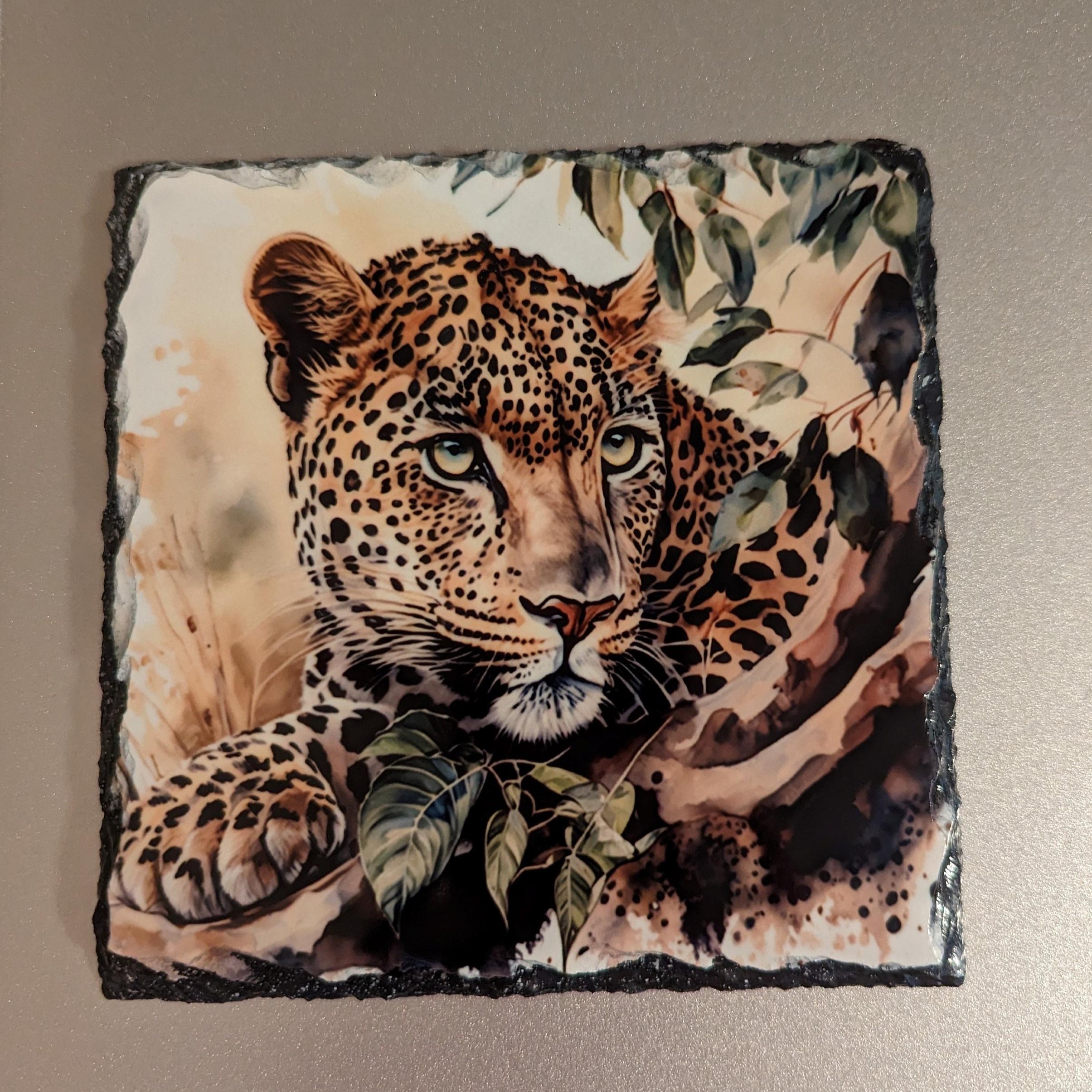 Slate Leopard Picture With Display Legs