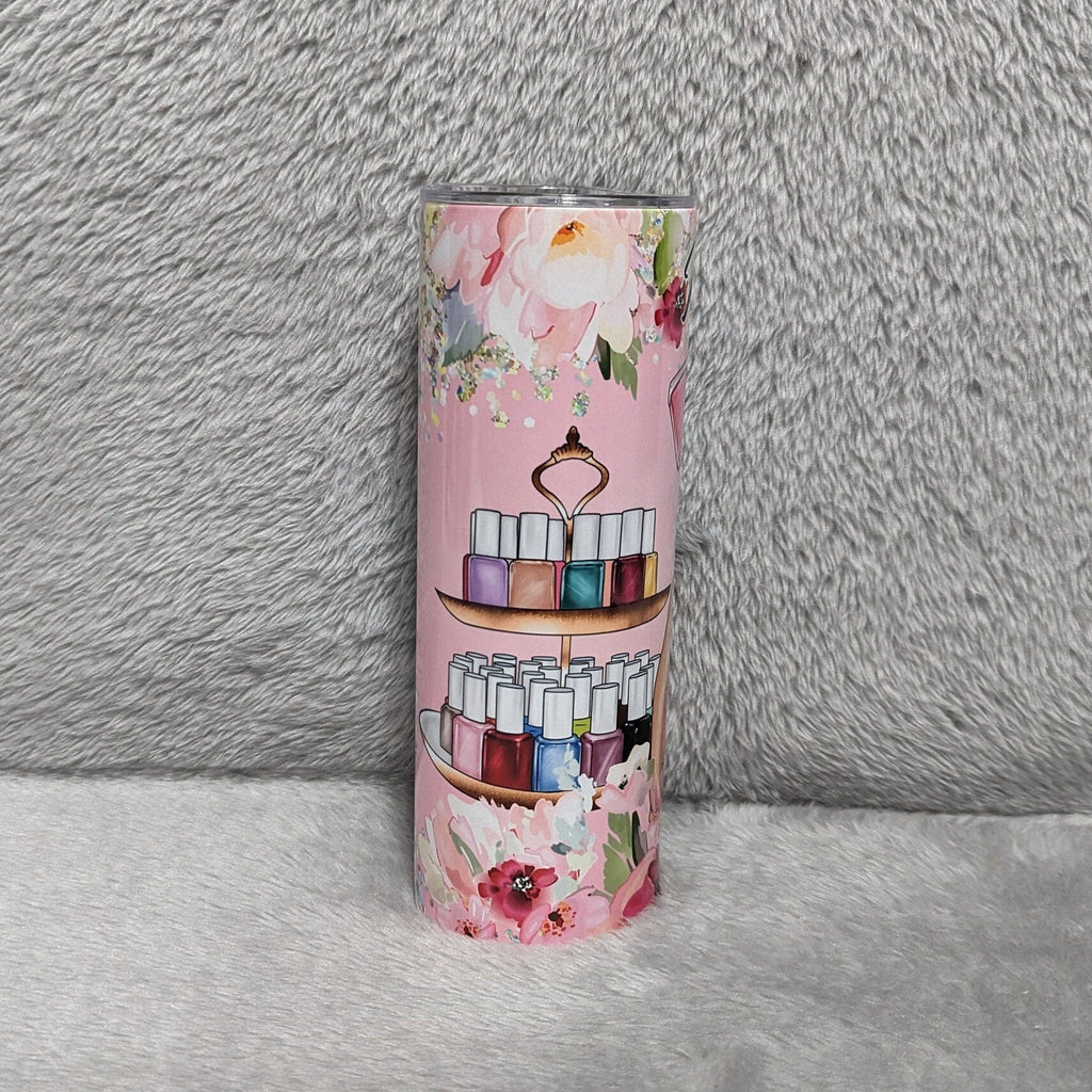 Nail Tech Tumbler 20oz With Reusable Straw, Can Be Personalized