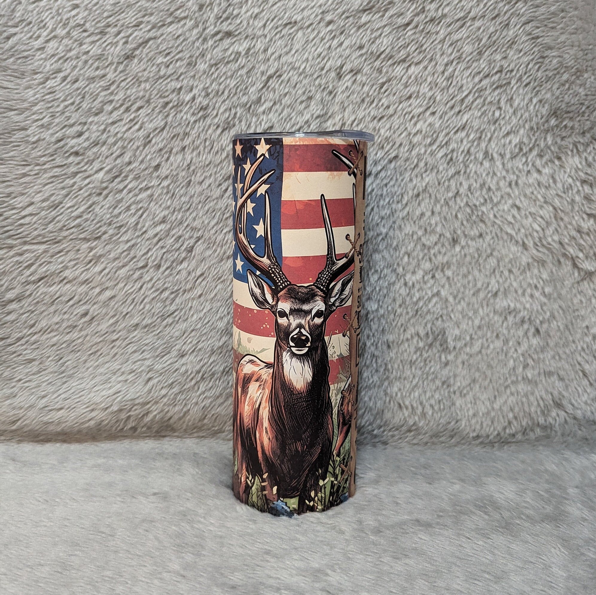 Deer Hunting Rules Tumbler 20oz With Reusable Straw, Can Be Personalized