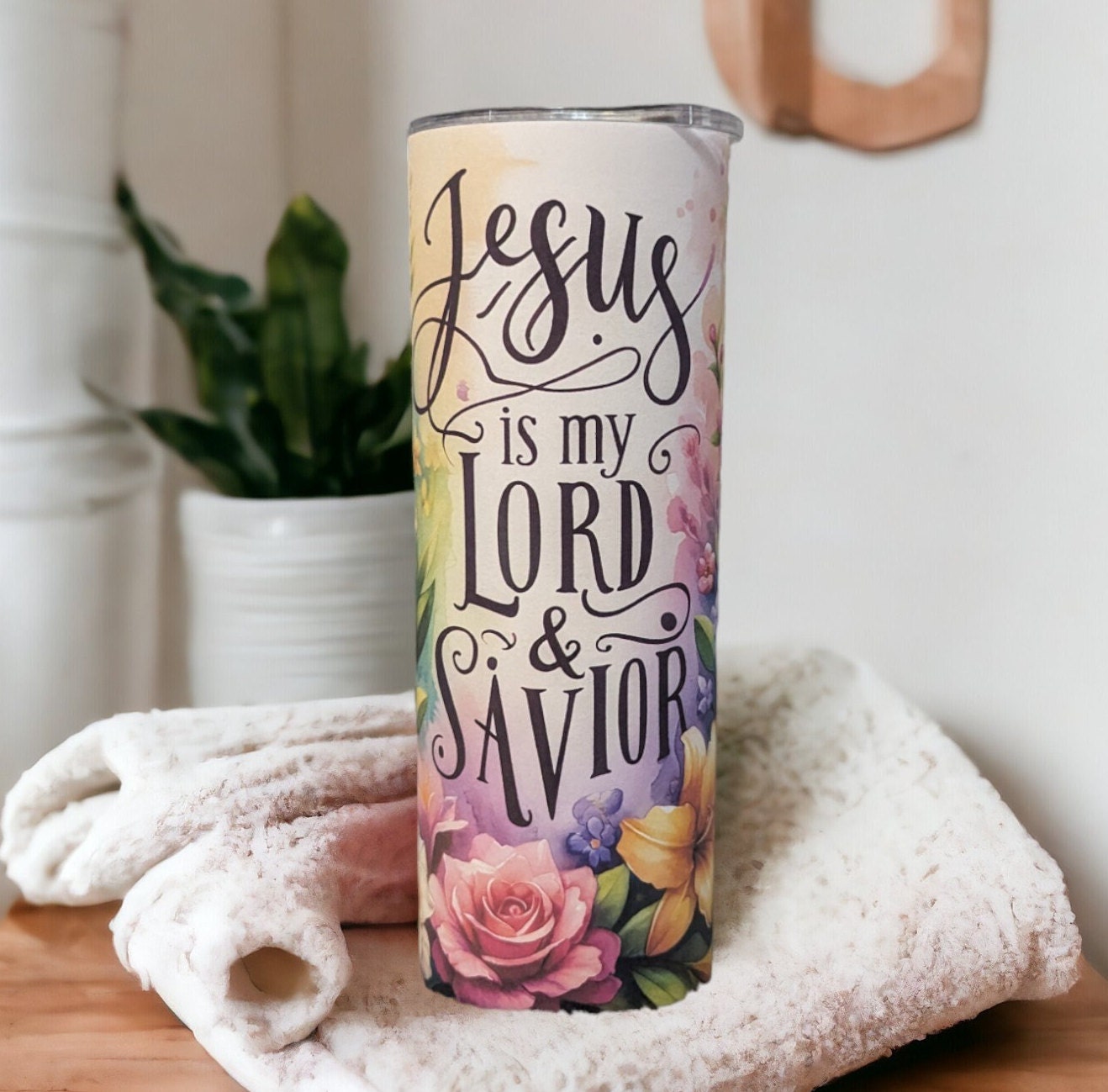 Jesus Is My Lord & Savior Tumbler - Christian Drinkware 20oz With Reusable Straw