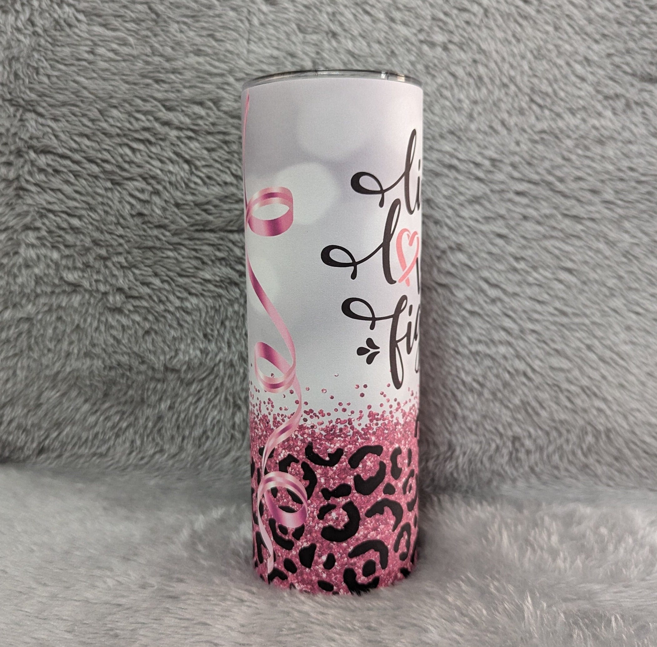 Live Love Fight Cancer Survivor Tumbler 20oz With Reusable Straw