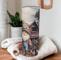 Chicken Farmer Gnome Tumbler 20oz With Reusable Straw, Can Be Personalized