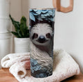 3D Design Sloth Cup 20oz With Reusable Straw, Can Be Personalized