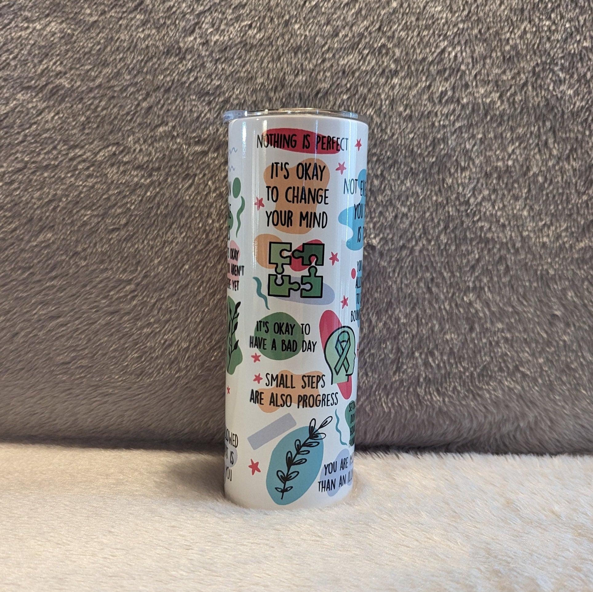 Mental Health Matters Tumbler 20oz With Reusable Straw