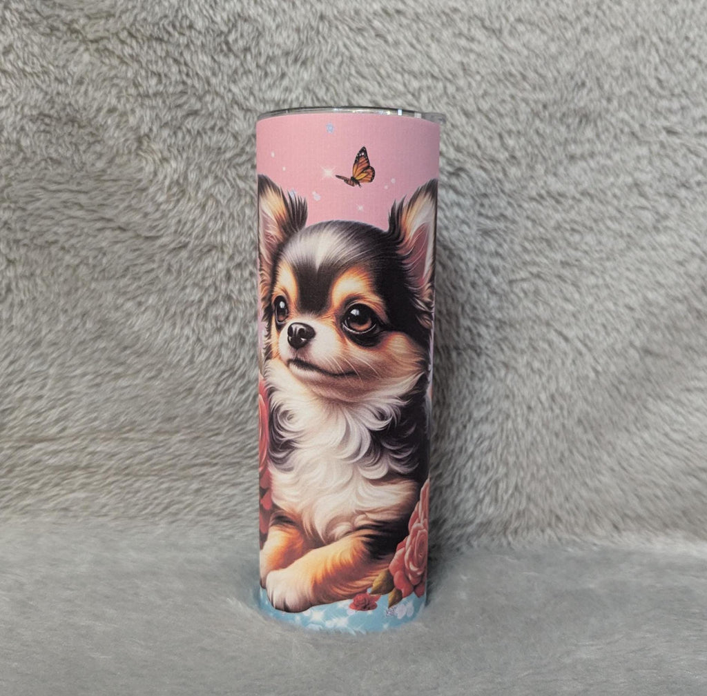 Chihuahua Dog  Tumbler 20oz With Reusable Straw, Can Be Personalized