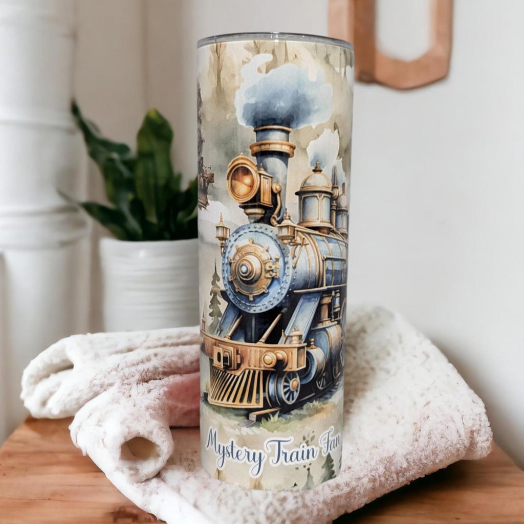 Train Tumbler 20oz With Reusable Straw, Can Be Personalized