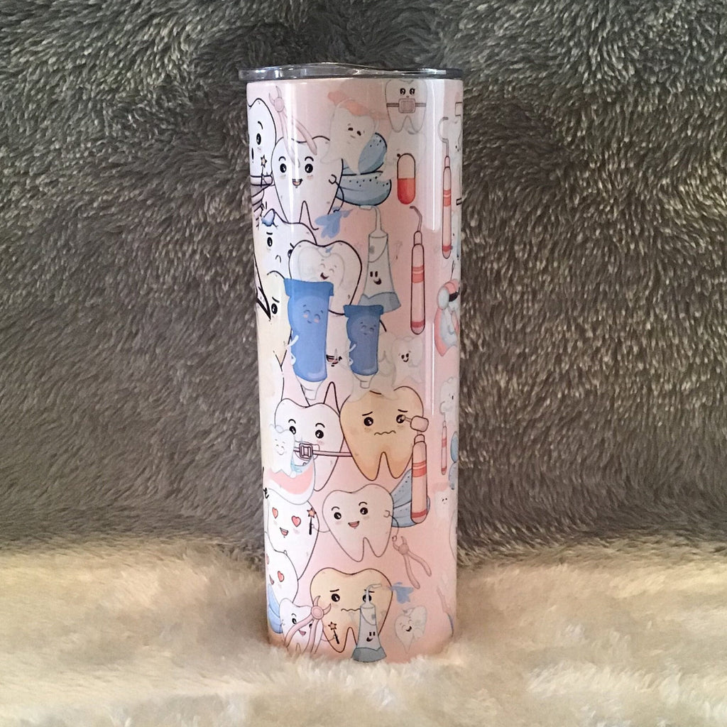 Dental Life Dentist Tumbler 20oz With Reusable Straw, Can Be Personalized