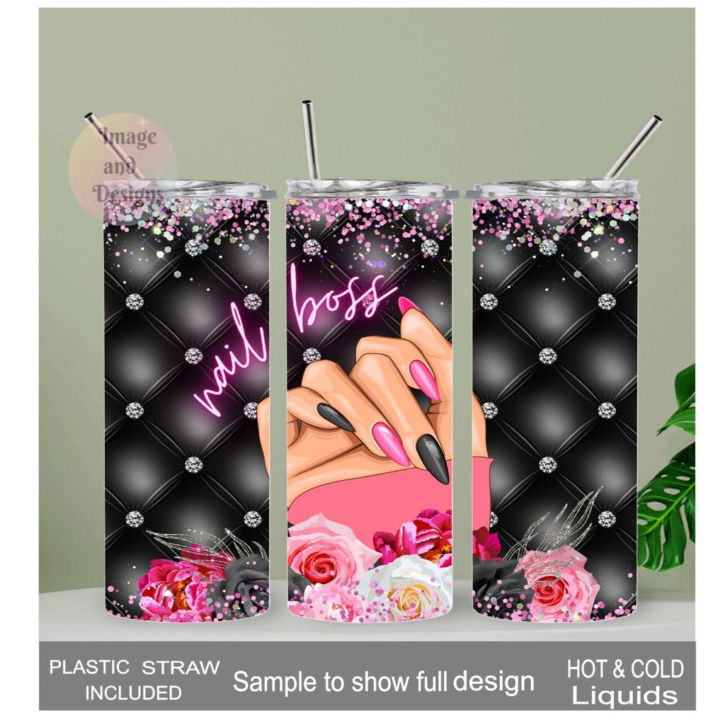 Nail Boss  - Nail Tech Tumbler 20oz Tumber With Reusable Straw, Can Be Personalized