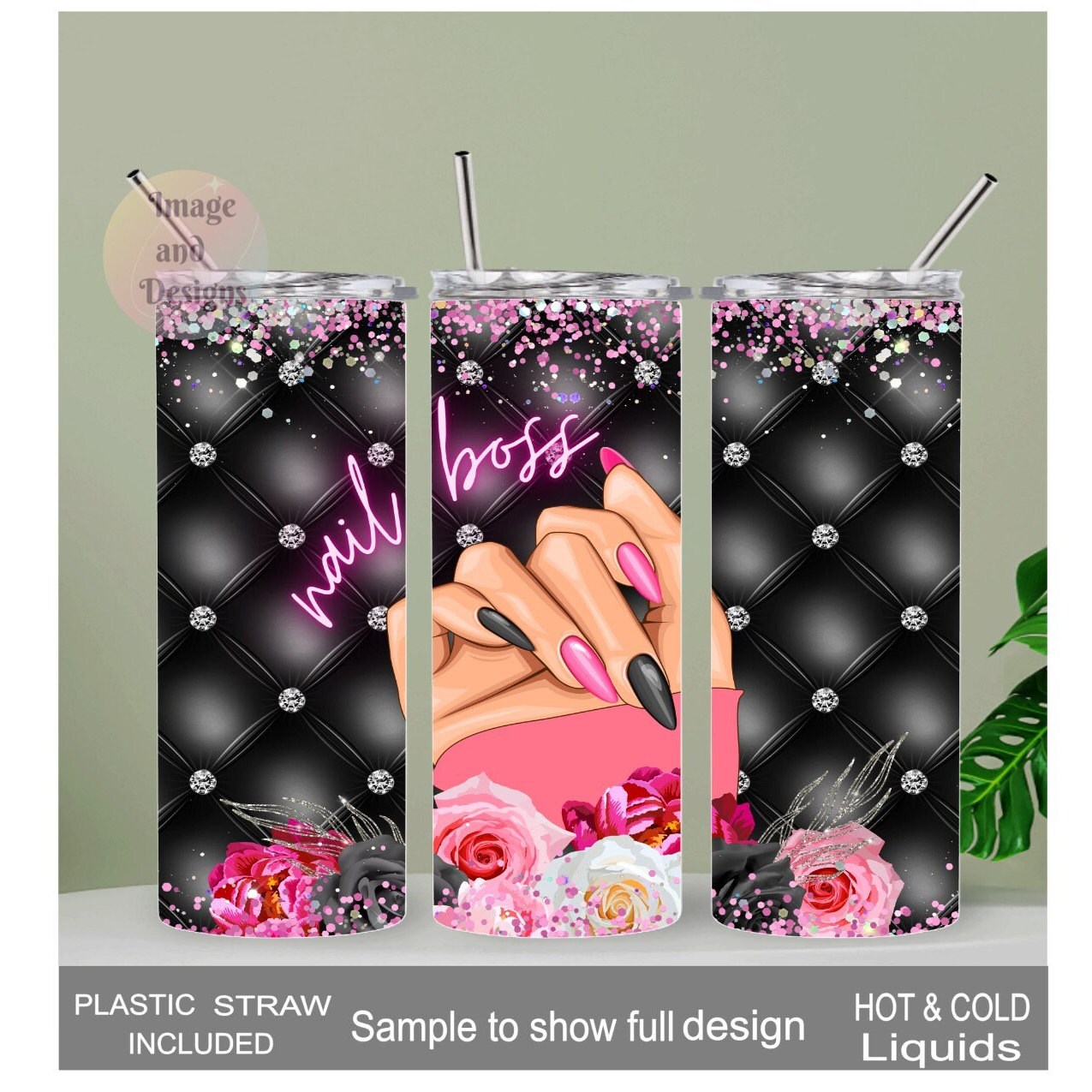 Nail Boss  - Nail Tech Tumbler 20oz Tumber With Reusable Straw, Can Be Personalized
