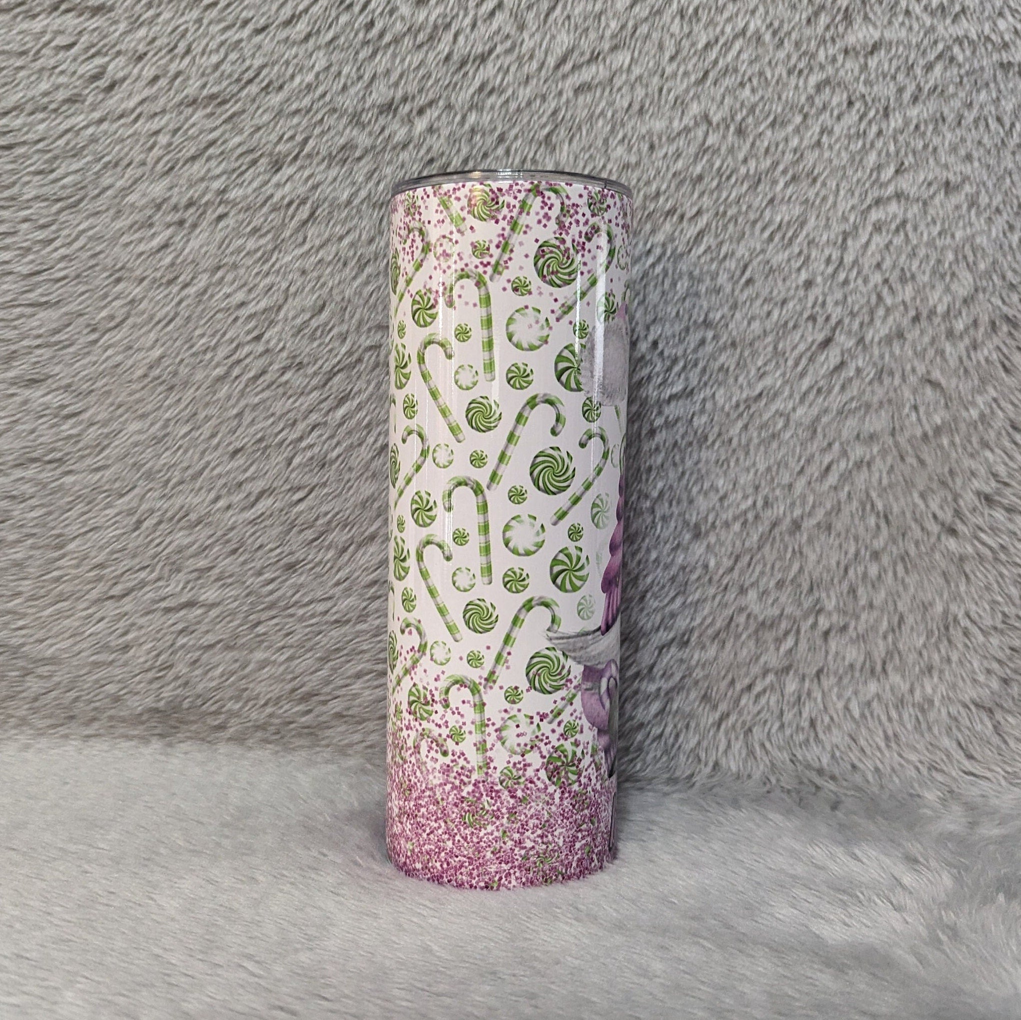Candy Cane Gnome Tumbler  20oz With Reusable Straw