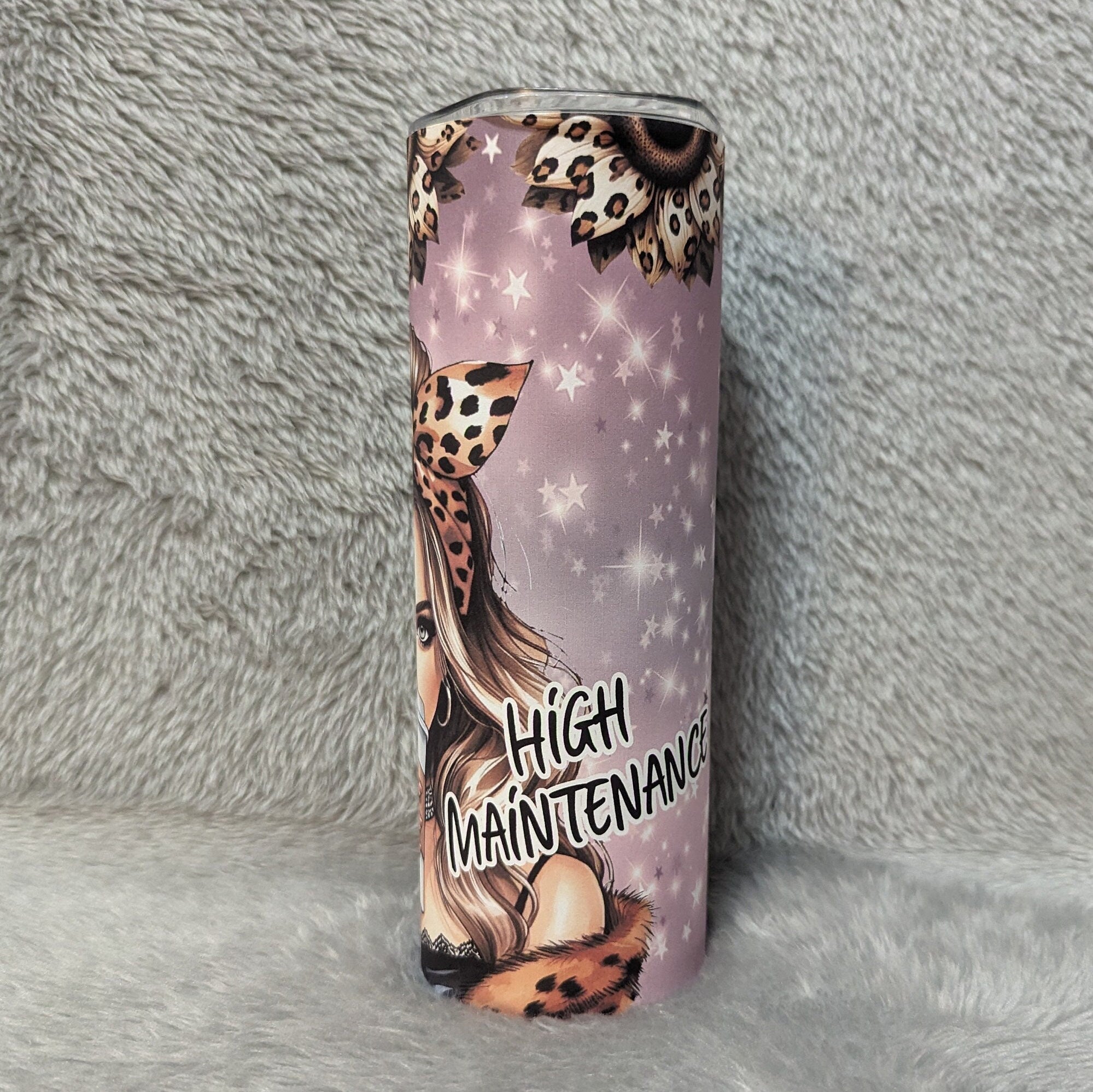 High Maintenance Girl Tumbler 20oz With Reusable Straw, Can Be Personalized