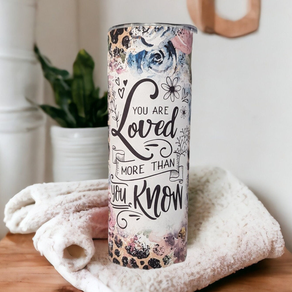 You Are Loved Inspirational Tumbler 20oz With Reusable Straw
