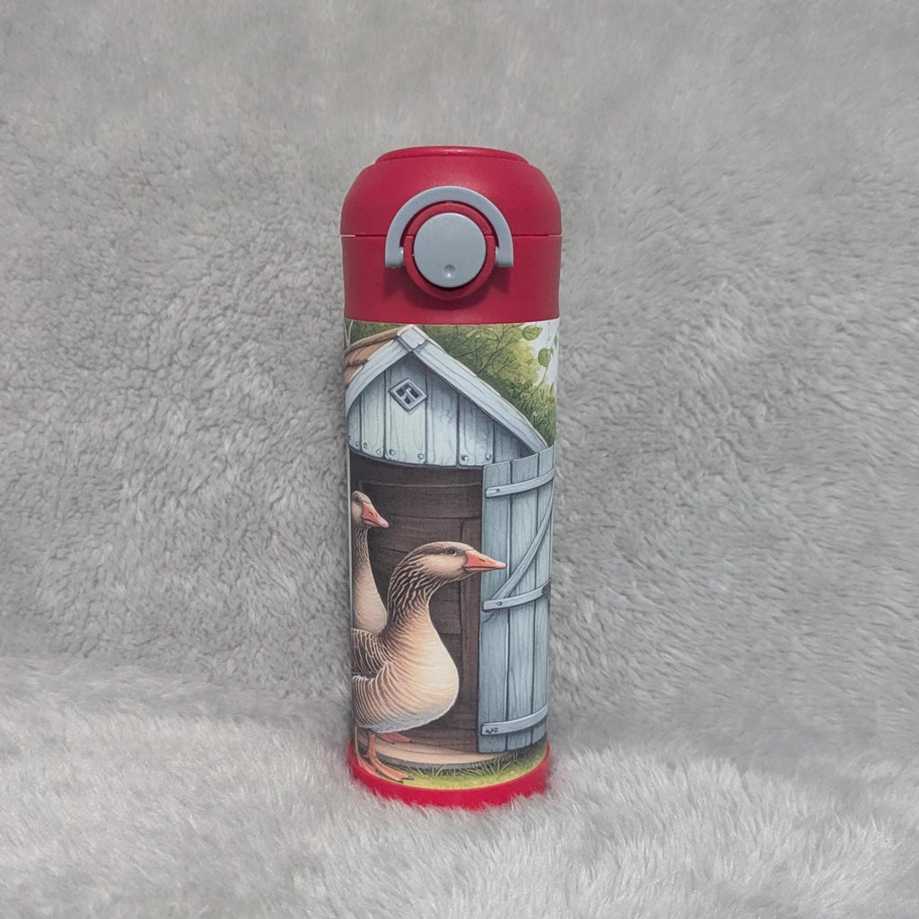 Kids Goose Water Bottle 12oz With Reusable Straw Can Be Personalized