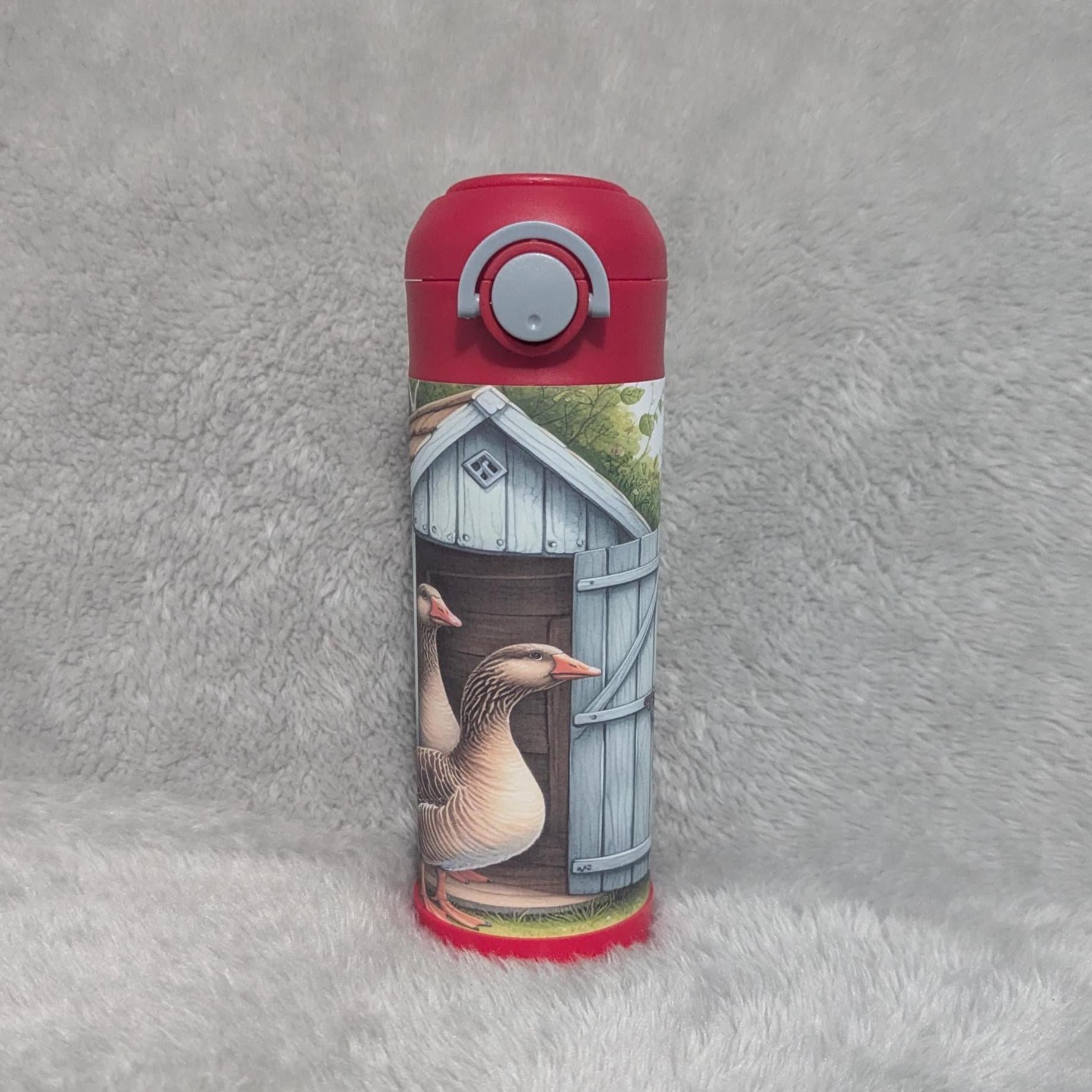 Kids Goose Water Bottle 12oz With Reusable Straw Can Be Personalized