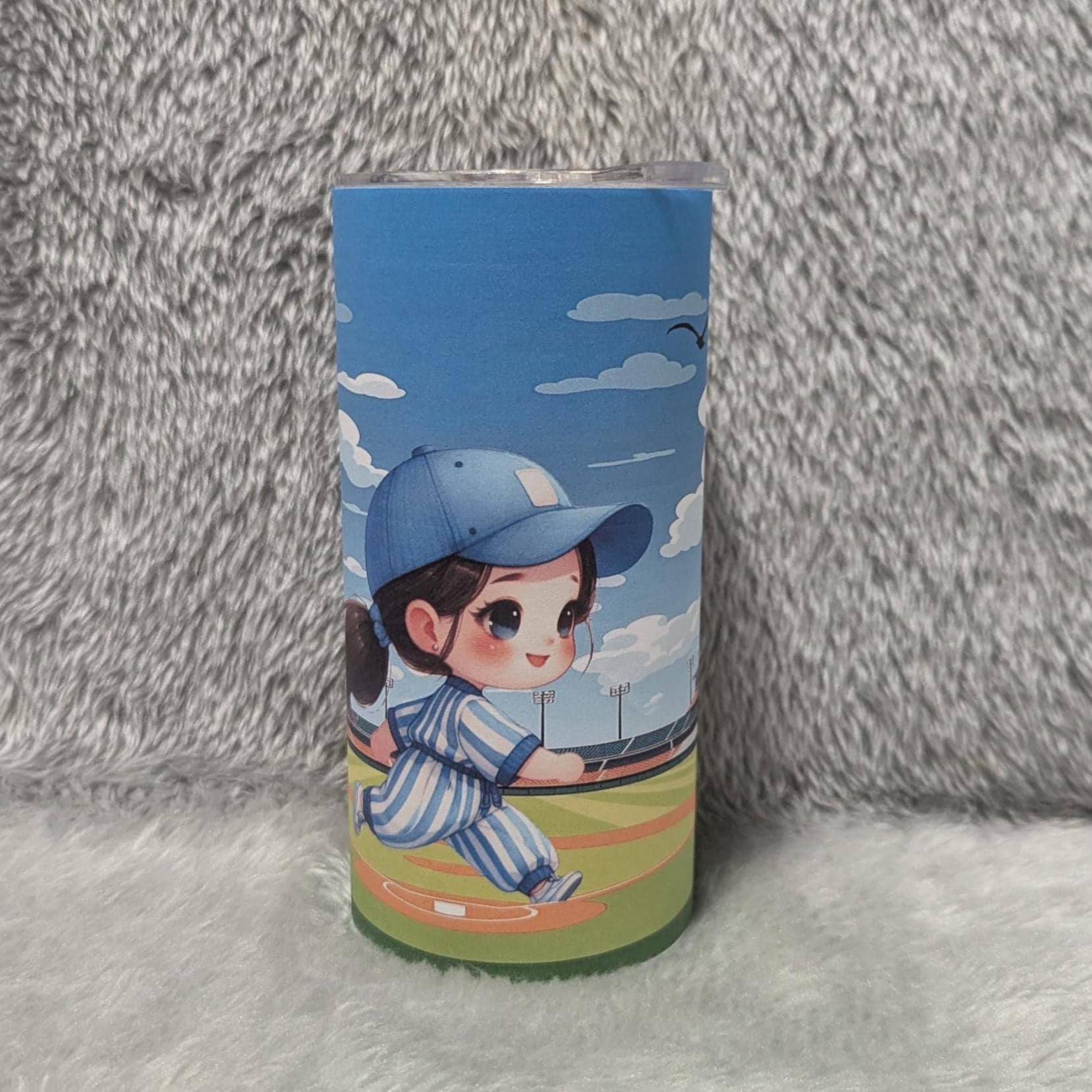 Kids Baseball Tumbler 15oz With Reusable Straw, Can Be Personalized