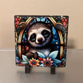 Colorful Slate Sloth Picture With Display Legs