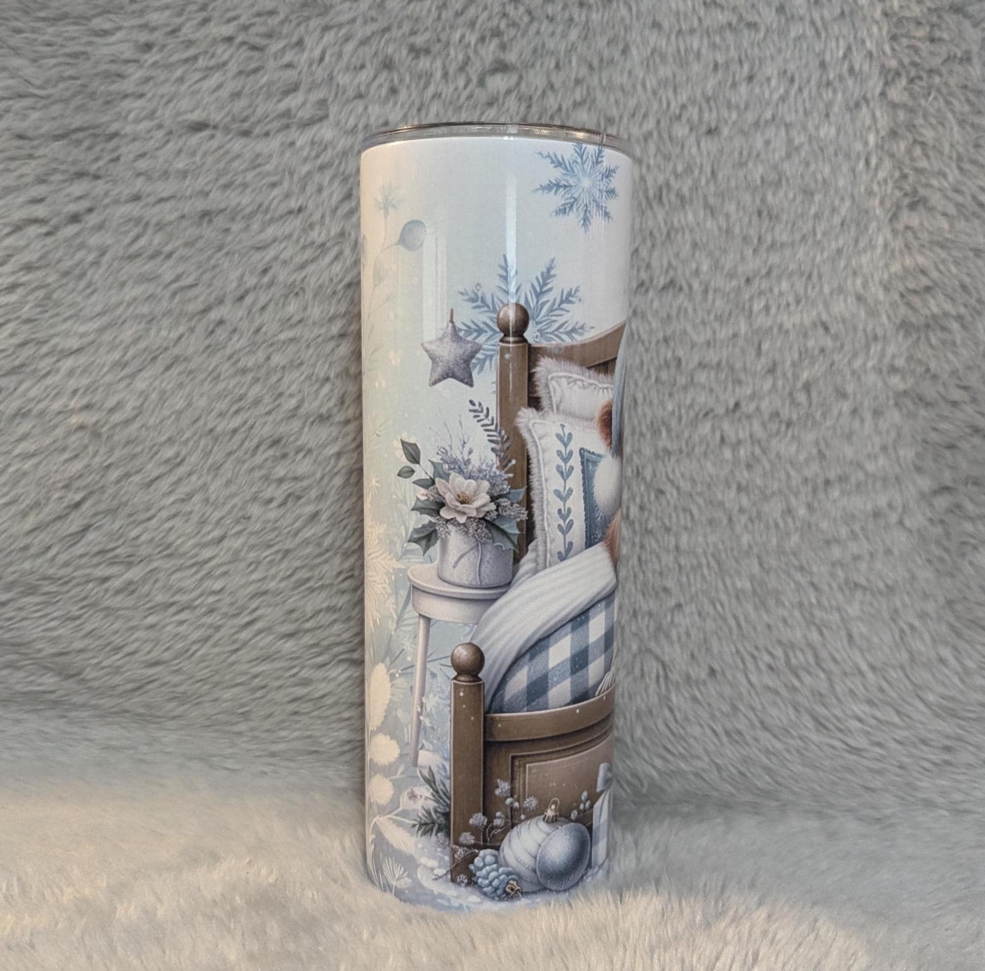 Winter Highland Cow Tumbler 20oz With Reusable Straw, Can Be Personalized