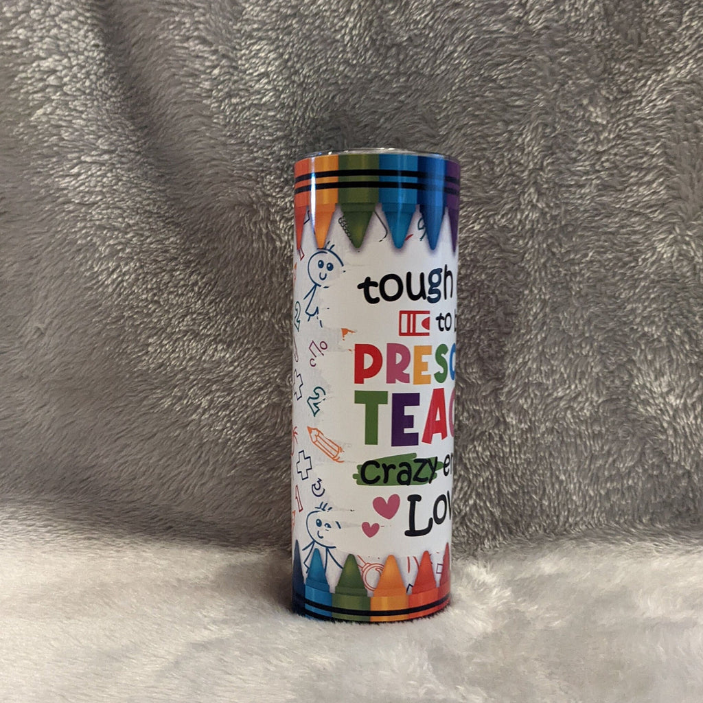 Preschool Teacher Tumbler 20oz With Reusable Straw, Can Be Personalized