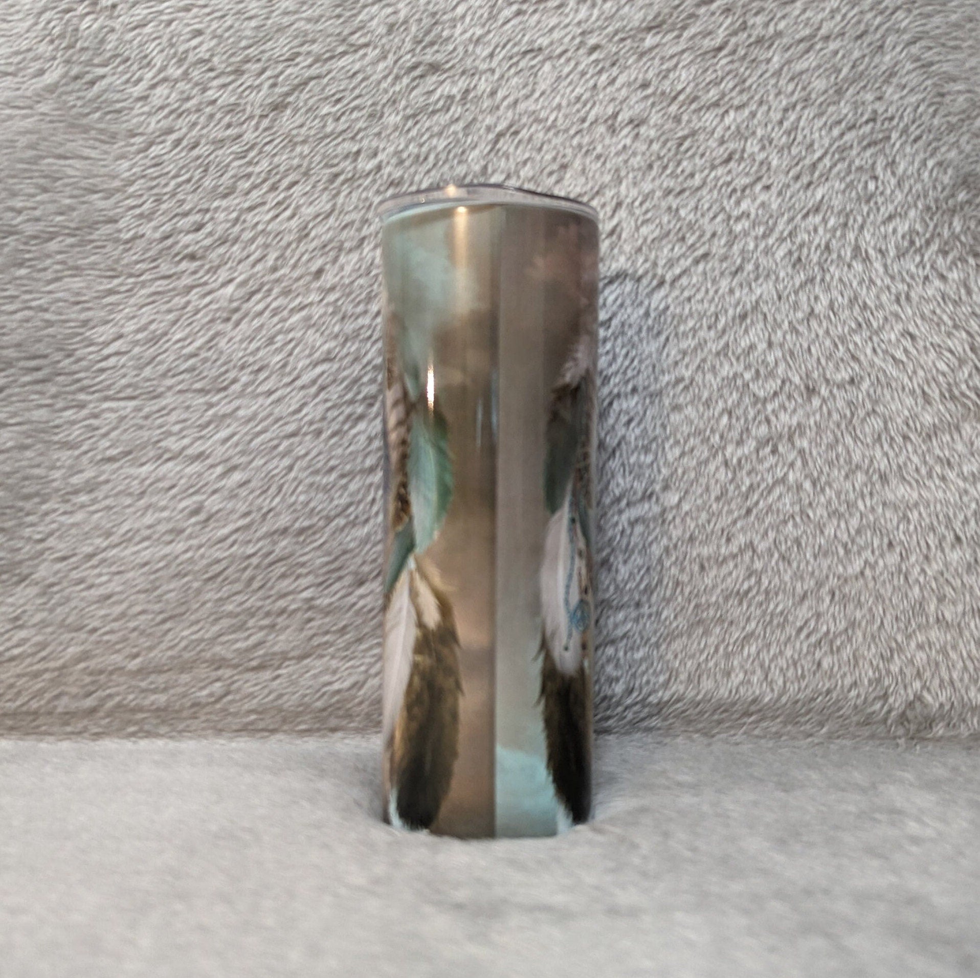 Wolf Dreamcatcher Tumbler 20oz With Reusable Straw Can Be Personalized