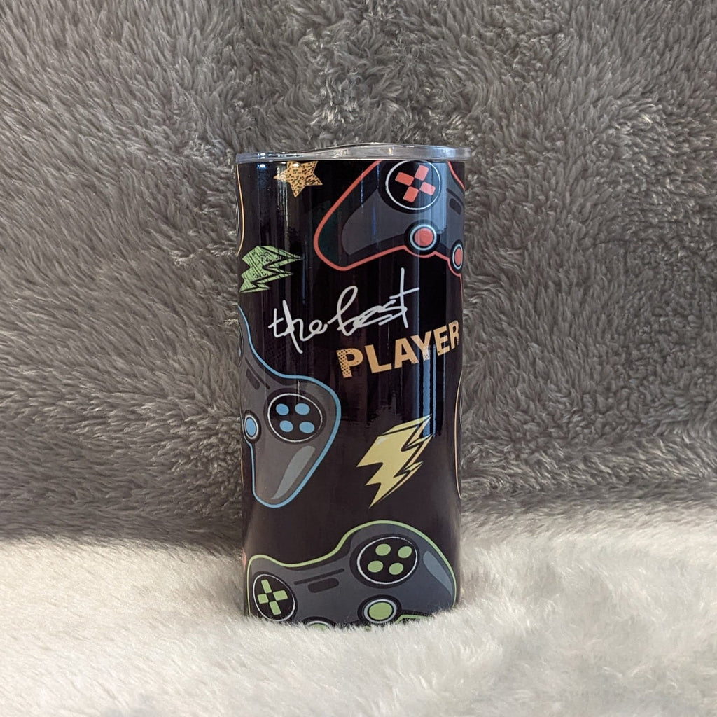 The Best Player Video Game Tumbler 15oz With Reusable Straw, Can Be Personalized
