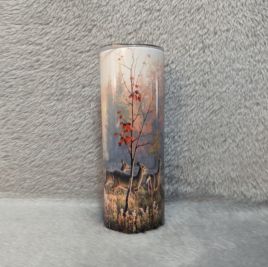 Deer Tumbler 20oz With Reusable Straw, Can Be Personalized