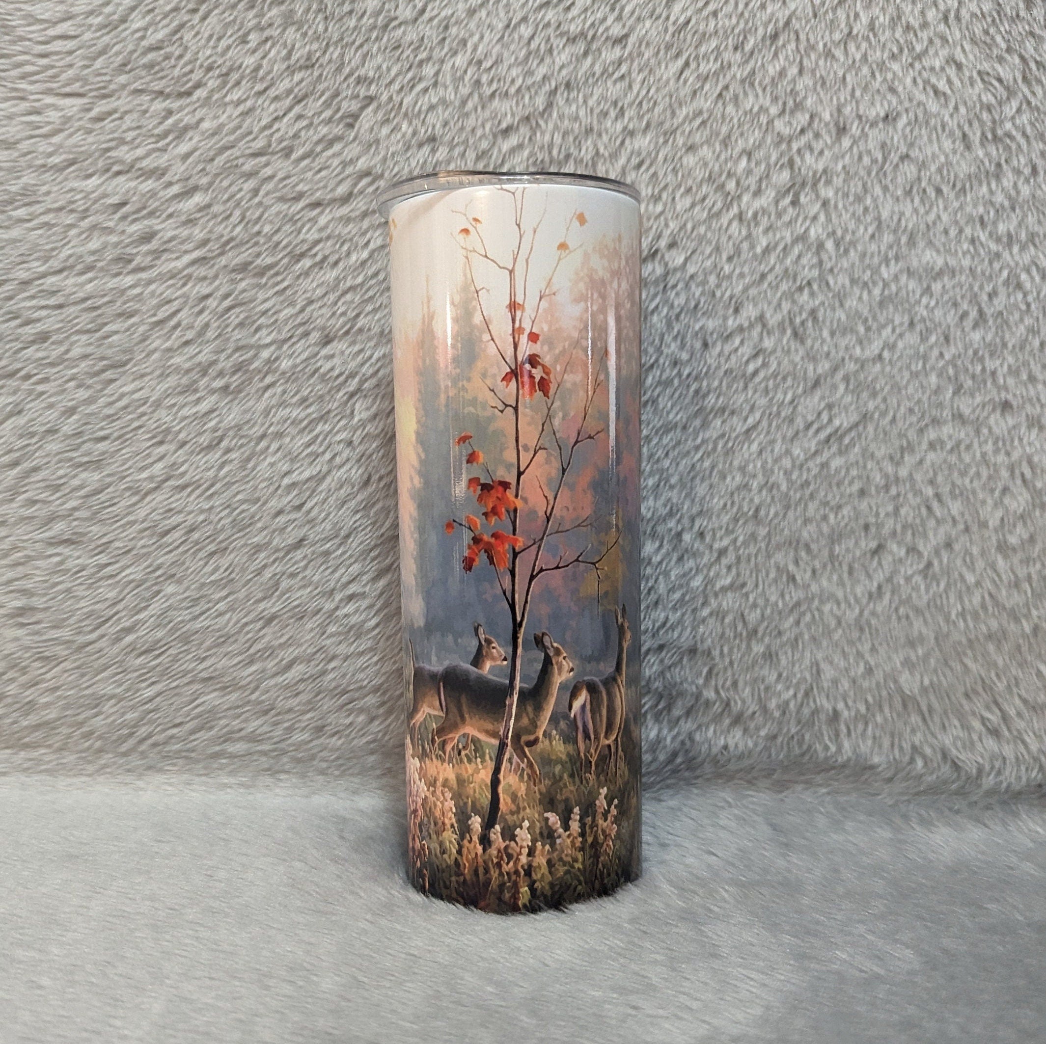 Deer Tumbler 20oz With Reusable Straw, Can Be Personalized