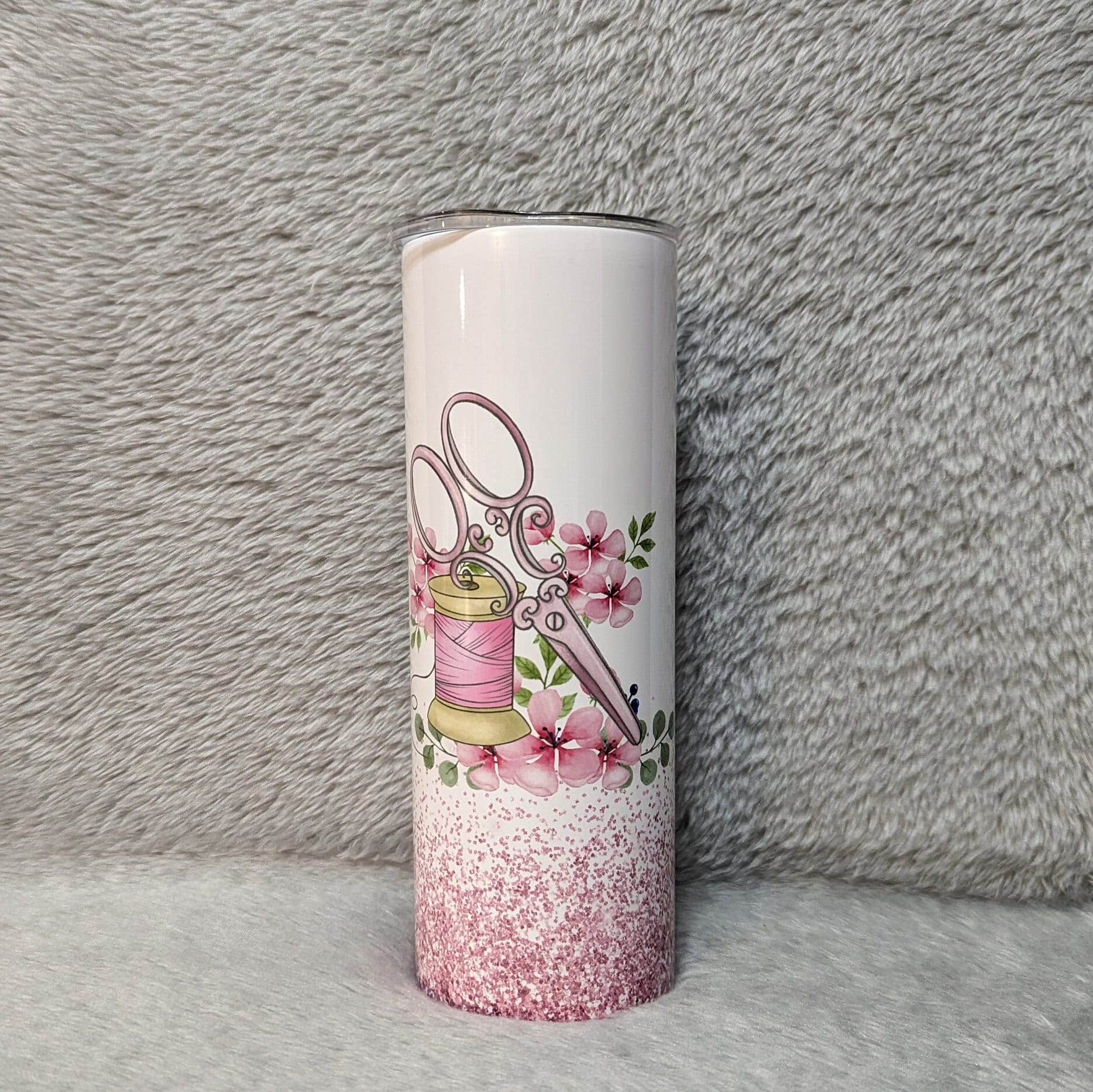 Just A Woman Who Loves Sewing Tumbler 20oz With Reusable Straw, Can Be Personalized