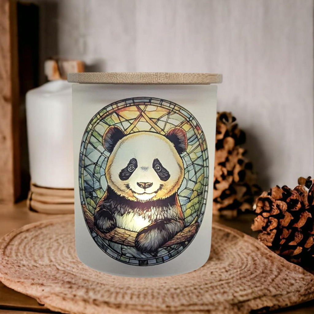 Panda Bear Candle Holder With A Battery Operated Flickering Tea Light