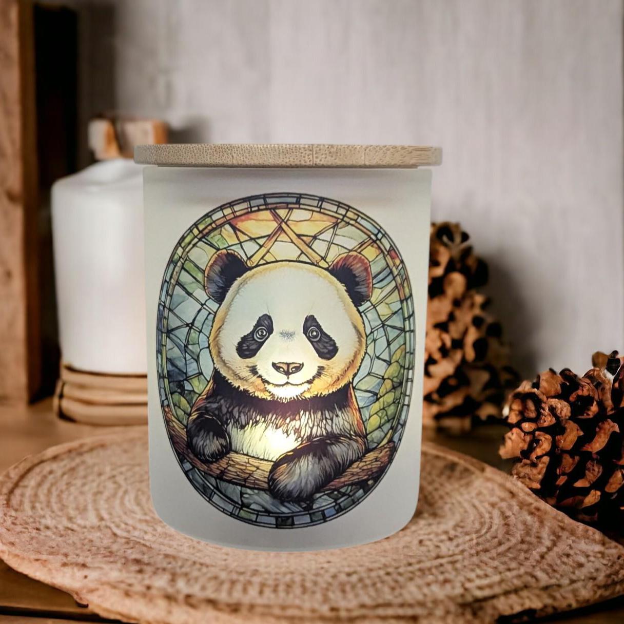 Panda Bear Candle Holder With A Battery Operated Flickering Tea Light