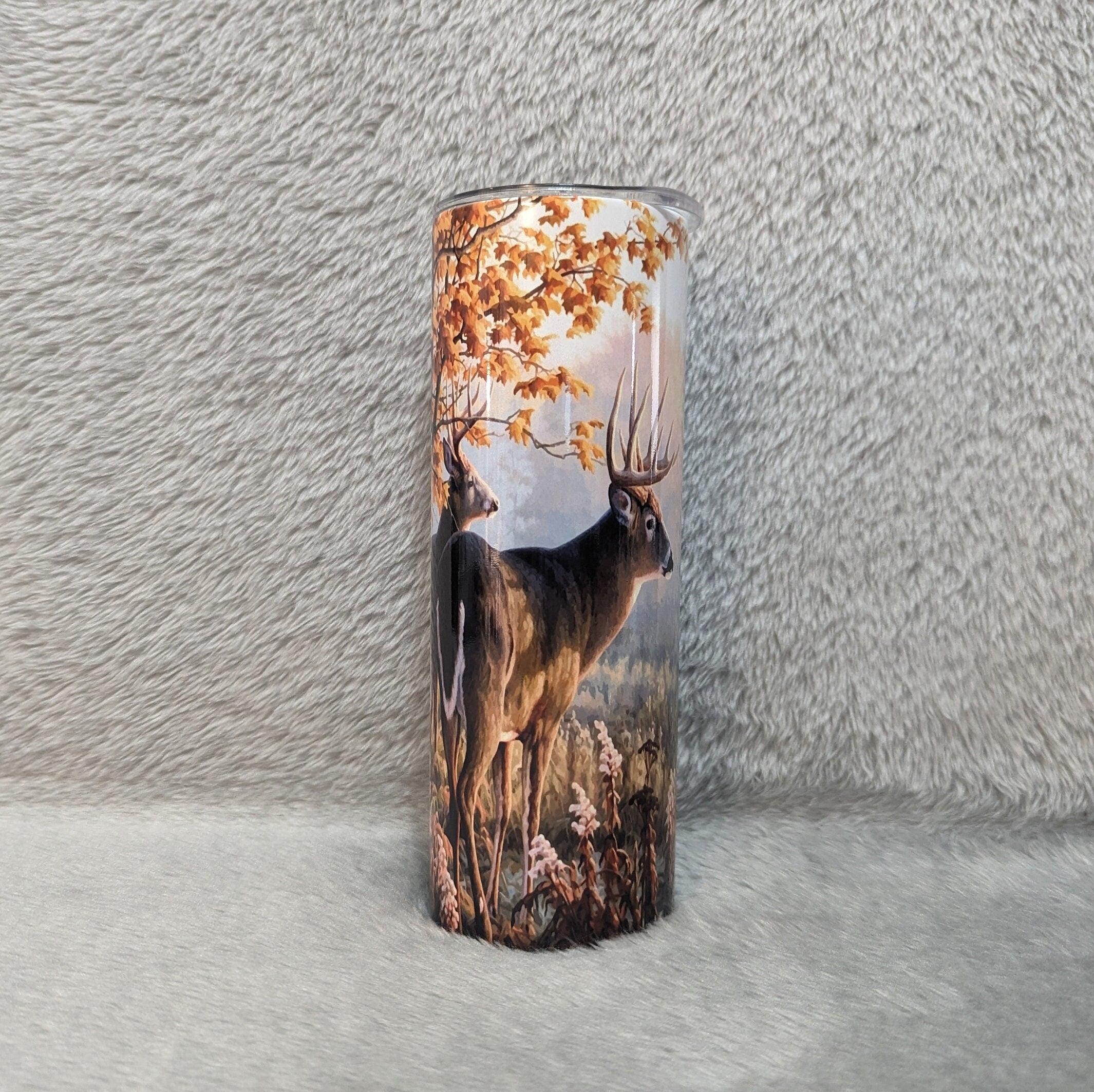 Deer Tumbler 20oz With Reusable Straw, Can Be Personalized