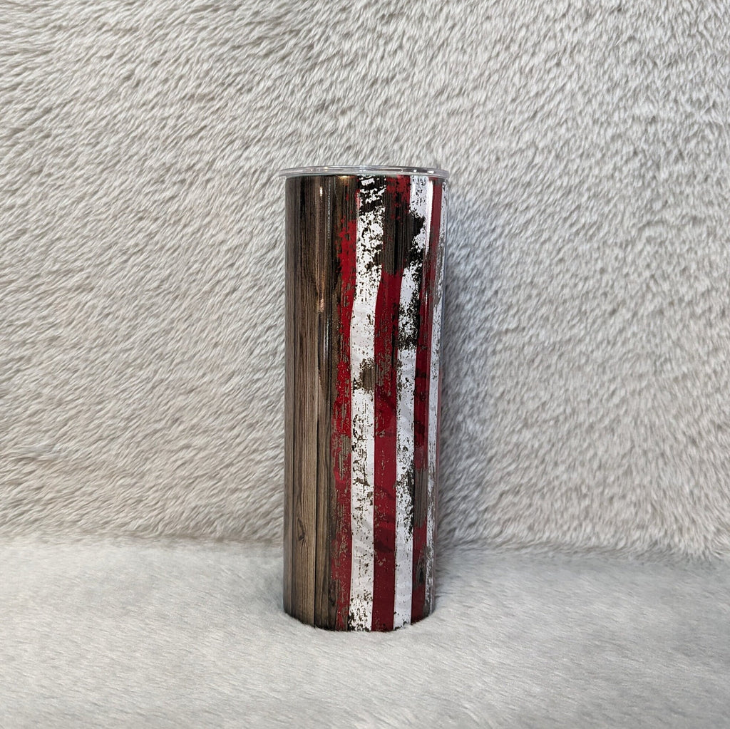 Patriotic Tumbler 20oz With Reusable Straw, Can Be Personalized