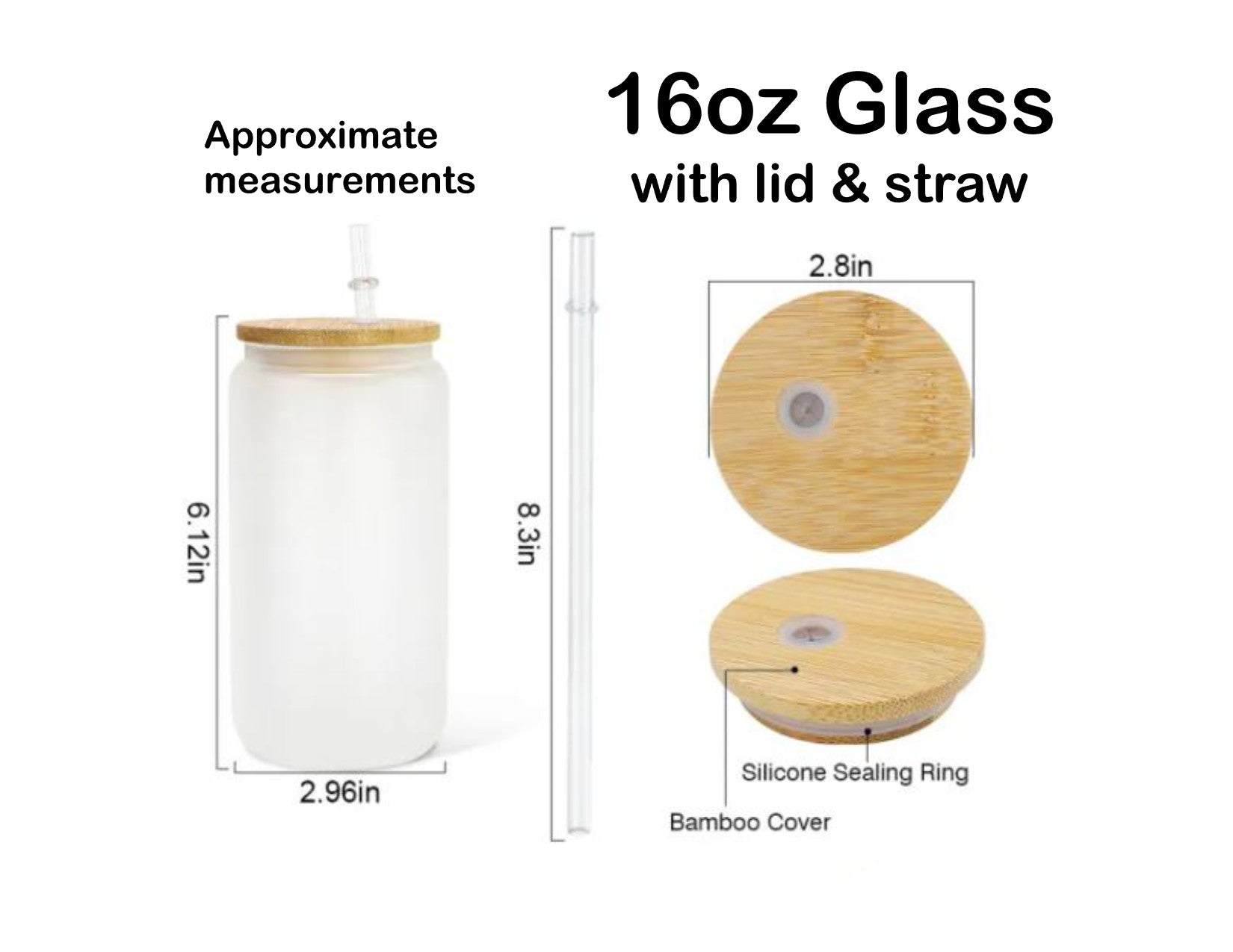 Rockin' That Mom Life 16oz Yellow Frosted Glass with Bamboo Lid & Straw