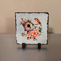 Pretty Slate Bird Picture With Display Legs