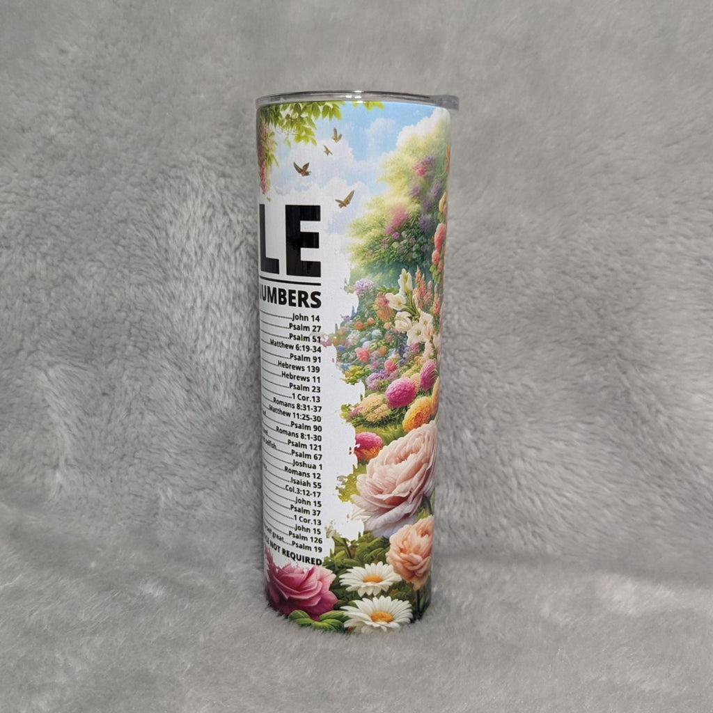 Bible Emergency Numbers Chapters Tumbler 20oz With Reusable Straw
