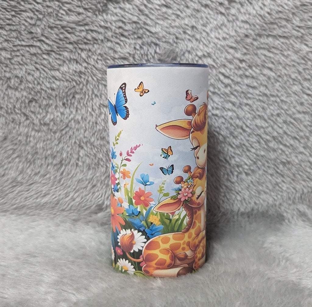 Kids Giraffe Tumbler 15oz With Reusable Straw, Can Be Personalized