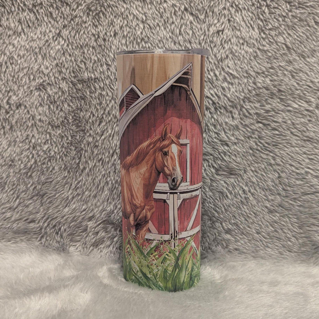 Horse Tumbler 20oz With Reusable Straw, Can Be Personalized