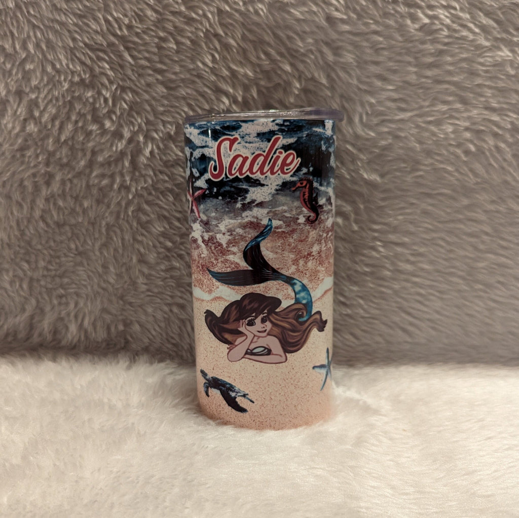 Kids Mermaid Tumbler 15oz With Reusable Straw, Can Be Personalized