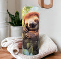 Sloth Tumbler with Sleepy Sloth 20oz With Reusable Straw, Can Be Personalized