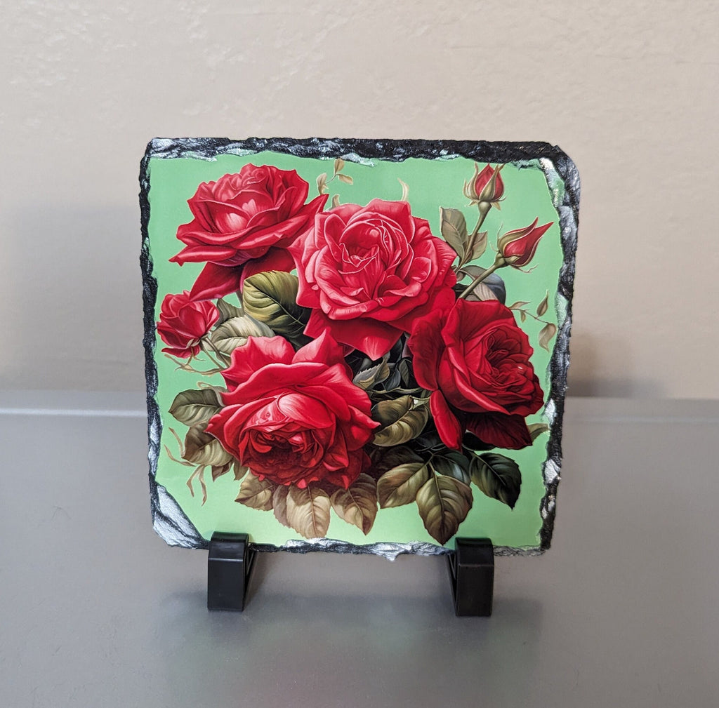 Slate Rose Picture with Display Legs