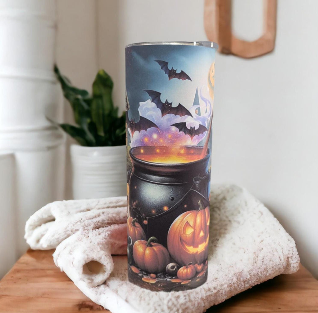Halloween Tumbler 20oz With Reusable Straw, Can Be Personalized